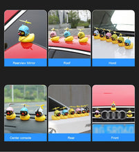 Load image into Gallery viewer, Cute Little Yellow Duck With Helmet Propeller Rubber Windbreaker Duck Squeeze Sound Internal Car Decoration Child Kid Toy
