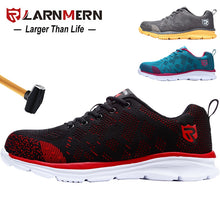 Load image into Gallery viewer, LARNMERN Men&#39;s Safety Shoes Steel Toe Construction Protective Footwear Lightweight 3D Shockproof Work Sneaker Shoes
