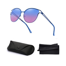Load image into Gallery viewer, Designer UV400 Cat Eyes Metal Sunglasses Sun Glasses Women Fashion 2020 Ladies Girls Woman Shades with Leather Case
