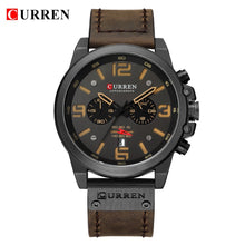 Load image into Gallery viewer, Men watch Sport Quartz Wrist Watch Man Casual Genuine Leather Waterproof Chronograph Watch Male Wristwatch business Gift For Men
