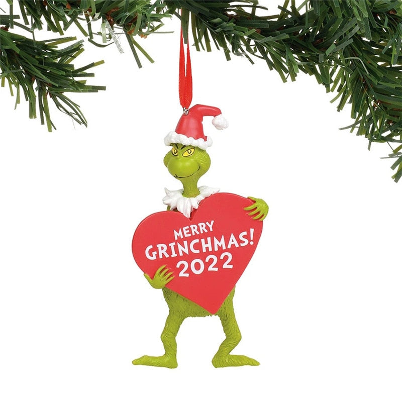 Grinch Christmas Ornaments Tree Christmas Decorations Creative Decoration Wooden Accessories Christmas Decorations 2021