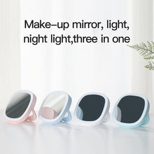 Load image into Gallery viewer, Mini Led Makeup Mirror With Lamp Desktop Portable Small Mirror Desktop Folding Portable Vanity Mirror
