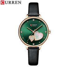 Load image into Gallery viewer, CURREN Women Watches Top Brand Luxury 2020 Designer Emerald Dial with Rhinestone Heart Charming Quartz Wristwatch
