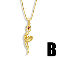 Load image into Gallery viewer, Snake Necklace For Women Men Stainless Steel Gold Chain Necklaces Pendant Boho asz Vintage Jewelry Choker Bijoux Femme Gift
