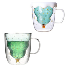 Load image into Gallery viewer, 2020 Creative Christmas Mug Glass Christmas Tree Star Cup High Temperature Double Water Cup Party Xmas Gifts Foldable Travel Mug
