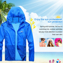 Load image into Gallery viewer, MEN Sunscreen Jacket Hoodie Quick-Drying Summer Anti-Uv Shirts Ultralight Windbreaker Outdoor Waterproof Cycling Jacket

