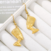 Load image into Gallery viewer, Bohemian Ancient Egyptian Queen Earring Pendant Light Gold Color Egypt Nefertiti Head Portrait Jewelry For Female Punk Gifts
