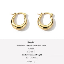 Load image into Gallery viewer, Simplicity Round Stainless Steel Earrings Women Minimalist European Modern Female Glamour Ear Rings Gifts Bijoux Femme Jewelry
