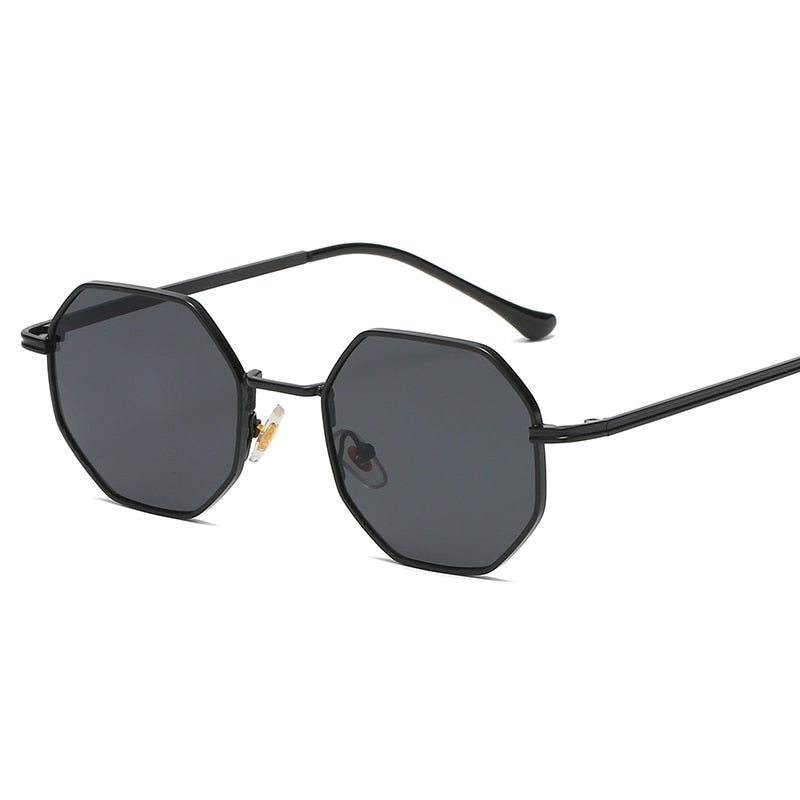 Higodoy Polygon Sunglasses Men Vintage Octagon Metal Sunglasses for Women Luxury Brand Goggle Sun Glasses Ladies Gafas De Sol