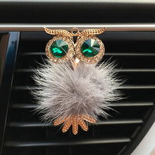 Load image into Gallery viewer, Diamond Fur Owl Car Air Freshener Auto Outlet Perfume Clip Scent Aroma Car Diffuser Bling Car Accessories Interior Decor Gifts

