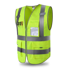 Load image into Gallery viewer, High Visibility Reflective Vest Zipper Front Safety Vest With Reflective Strips Construction Workwear Safety Reflective Vest
