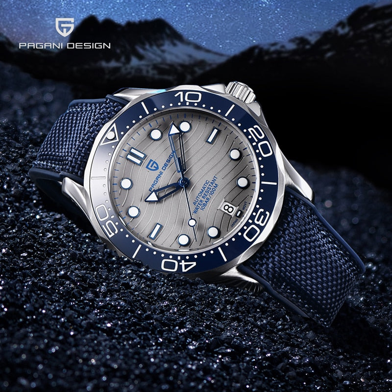 PAGANI DESIGN 007 Blue Automatic Watch Men Ceramic Bezel Top Brand Luxury Mechanical Men Watches Sapphire Glass Stainless Steel