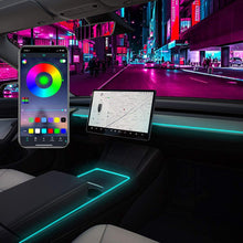 Load image into Gallery viewer, Car Interior Lights For Tesla Model 3 Model Y Accessories Easy to Install LED Strip Neon Light Tubes RGB With APP Controller
