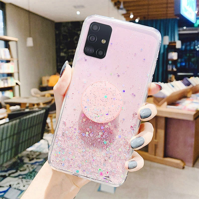 Bling Glitter Case For Samsung Galaxy A51 A52 Cases A50 A70 A71 A21s S20 Plus FE S21 Ultra S10 A32 A31 S9 A12 A72 A20e A41 Cover