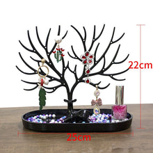 Load image into Gallery viewer, WE Red Black White Deer Tree Display with Earrings Hole Necklace Bracelet Jewelry Cases&amp;Display Stand Tray Storage jewelry Gifts
