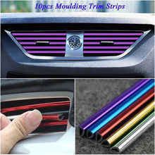 Load image into Gallery viewer, 10Pcs 20cm Universal Car Air Conditioner Outlet Decorative U Shape Moulding Trim Strips Decor Car Styling Accessories

