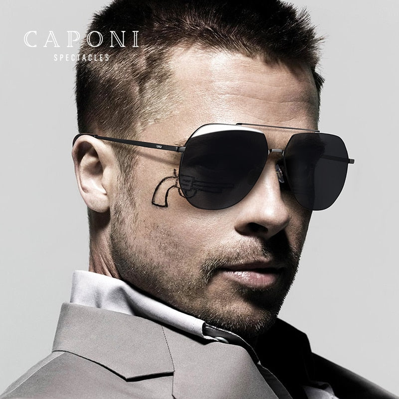 CAPONI Fashion Sun Glasses Men Women Nylon HD Lenses Driving Shades Vintage Anti Glare Classic Style Sunglasses UV400 CP7023