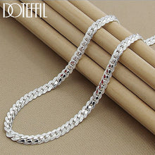 Load image into Gallery viewer, DOTEFFIL 925 Sterling Silver 6mm Full Sideways Necklace 18/20/24 Inch Chain For Woman Men Fashion Wedding Engagement Jewelry

