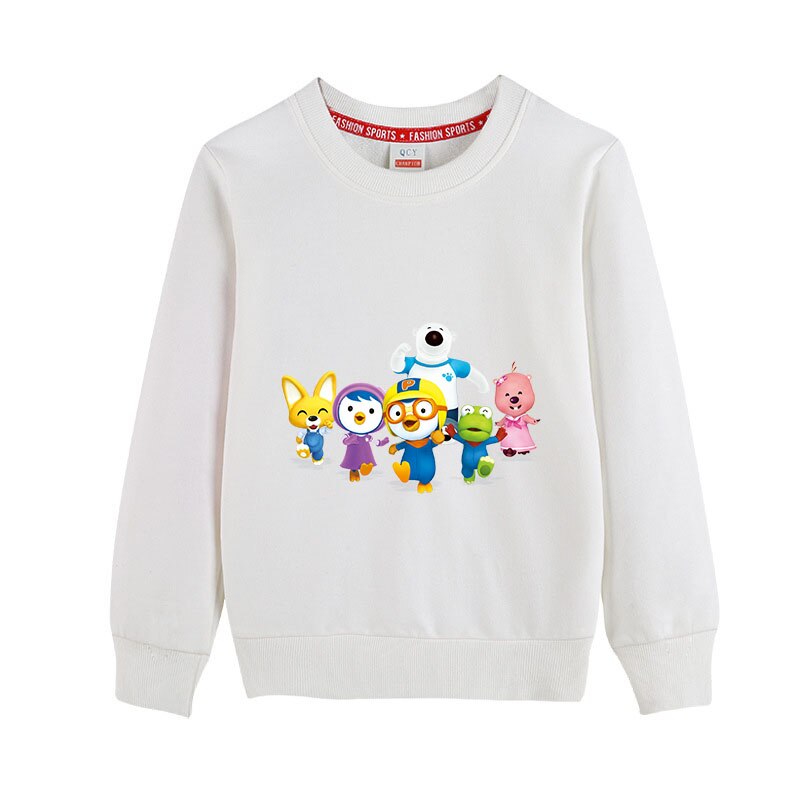 2021 Autumn winter New Boys and Girls pororoing Hooded Sweater Baby Western Style Hooded Cartoon Shirt Children Clothing