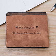 Load image into Gallery viewer, Men &#39;s Waterproof Short Casual Multi-Function PU Leather DIY Engraving Personalized Purse Pattern Carving Photo Wallet Gift
