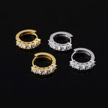 Load image into Gallery viewer, TOPGRILLZ Micro Pave CZ Round Stud Earring Luxury Gold Silver Color Iced Out Earrings Hip Hop Rock Jewelry For Men Women
