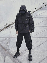 Load image into Gallery viewer, Punk Techwear Oversize Hoodie Men Black Hooded Futuristic Tactical Streetwear Outwear
