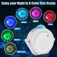 Load image into Gallery viewer, Galaxy projector 6 Color Ocean Waving Light Starry Sky Projector LED Nebula Cloud Night Light Christmas Party Decoration navidad
