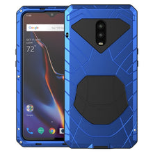 Load image into Gallery viewer, For Oneplus 6 6T Phone Case Hard Aluminum Metal Tempered Glass Screen Protector OnePlus 7 7Pro Cover Heavy Duty Protection
