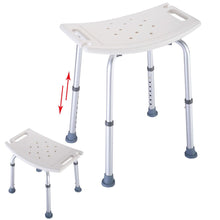 Load image into Gallery viewer, Elderly Adjustable Medical Bath Tub Shower Chair Bench Stool Seat 7 Height
