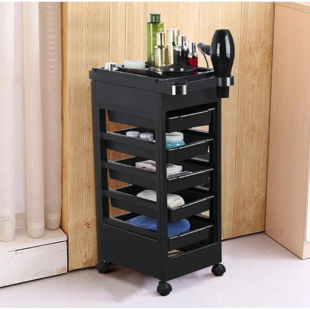 Professional 5 Drawers Salon Hairdresser Trolley Barber Hairdressing Hair Rolling Beauty Storage Colouring Styling Tools