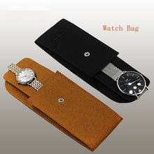 Load image into Gallery viewer, Top Quality Superfibers Watch Protect Bag Coffee Color Mechanical Travel Watch Storage Boxes Case
