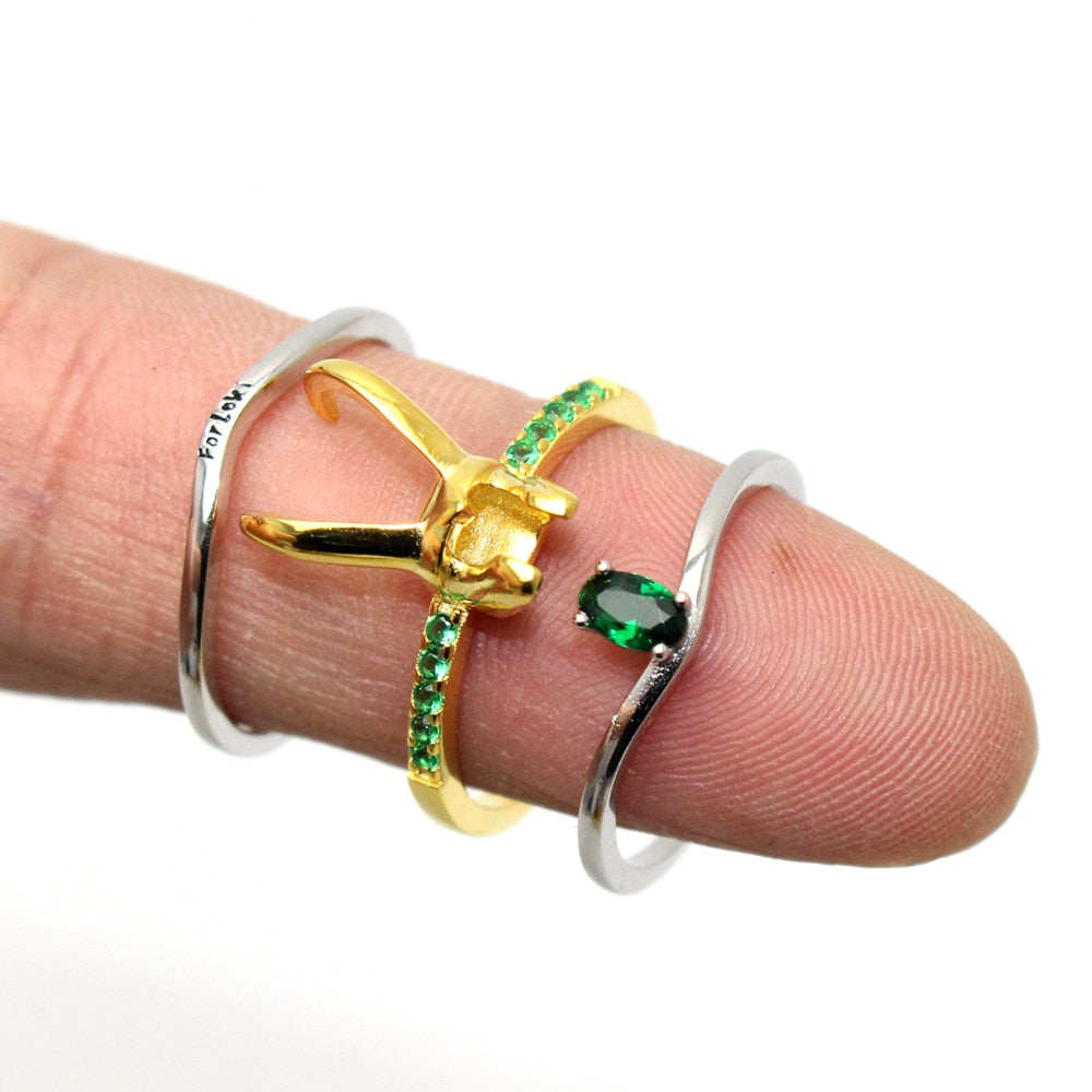 925 Sterling Silver Loki Helmet Ring Avenger Charm Superhero Jewelry Loki Ring Valentine's Day Gift Unisex US 6 7 8 9 10 11 12#