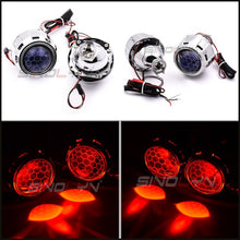 Load image into Gallery viewer, Sinolyn Headlight Lenses 2.5 Honeycomb Bixenon Lens HID Projector Devil Eyes Automobiles For H4 H7 Car Lights Accessories Tuning
