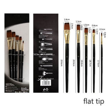 Load image into Gallery viewer, Artist Paint Brush Set 5Pcs High Quality Nylon Hair Wood Black Handle Watercolor Acrylic Oil Brush Painting Art Supplies
