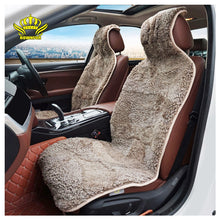 Load image into Gallery viewer, ROWNFUR Brand Universal Car Seat Covers Sheepskin Fur Seat Cushion 2 pc Car Front Seat Or 1 pc Back Seat Automobiles Accessories
