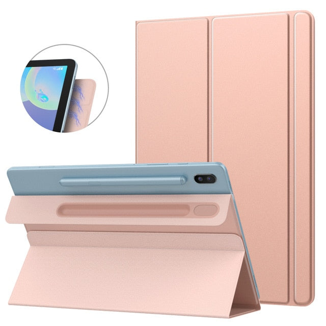 Smart Folio Case For Samsung Galaxy Tab S6 10.5 2019,Slim Lightweight Smart Shell Stand Cover,Strong Magnetic Adsorption for Tab
