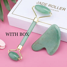 Load image into Gallery viewer, Face Massage Jade Roller Rose Quartz Natural Stone Crystal Slimmer Lift Wrinkle Double Chin Remover Beauty Care Slimming Tools
