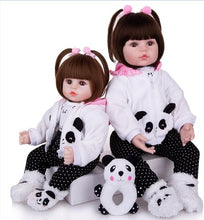 Load image into Gallery viewer, KEIUMI Realistic Reborn Baby Girl Doll Cloth Body Stuffed Lifelike Babies Doll Toy Wear Panda Clothing Kid Xmas Birthday Gifts
