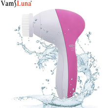Load image into Gallery viewer, Electric Facial Cleansing Brush 5 in 1 Face Cleanser Wash with Replacement Brush Heads Face Exfoliating Vibrator Massager

