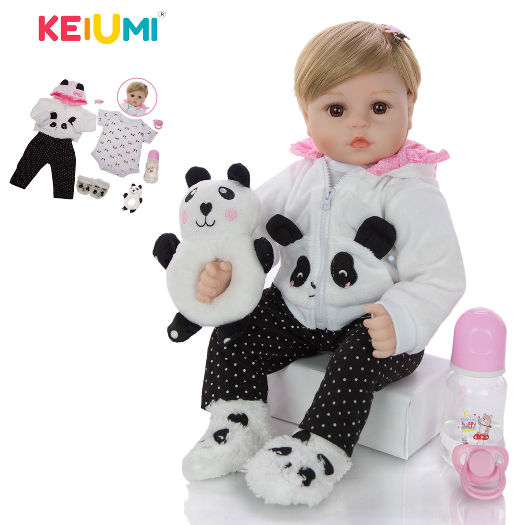 KEIUMI New Reborn Baby Dolls Cloth Body Stuffed 48 CM Lifelike Girl Simulation Baby Doll Toys Children's Day Kids Birthday Gifts