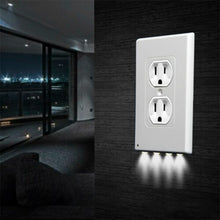 Load image into Gallery viewer, 1Pcs Durable Convenient Outlet Cover Duplex Wall Plate Led Night Light Cover Ambient Light Sensor Hallway Bedroom Outlet Cover
