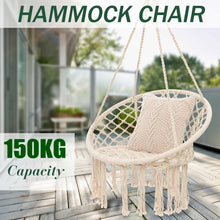 Load image into Gallery viewer, Nordic Cotton Rope Hammock Chair Handmade Knitted Indoor Outdoor Kids Swing Bed Adult Swinging Hanging Chair Hammock
