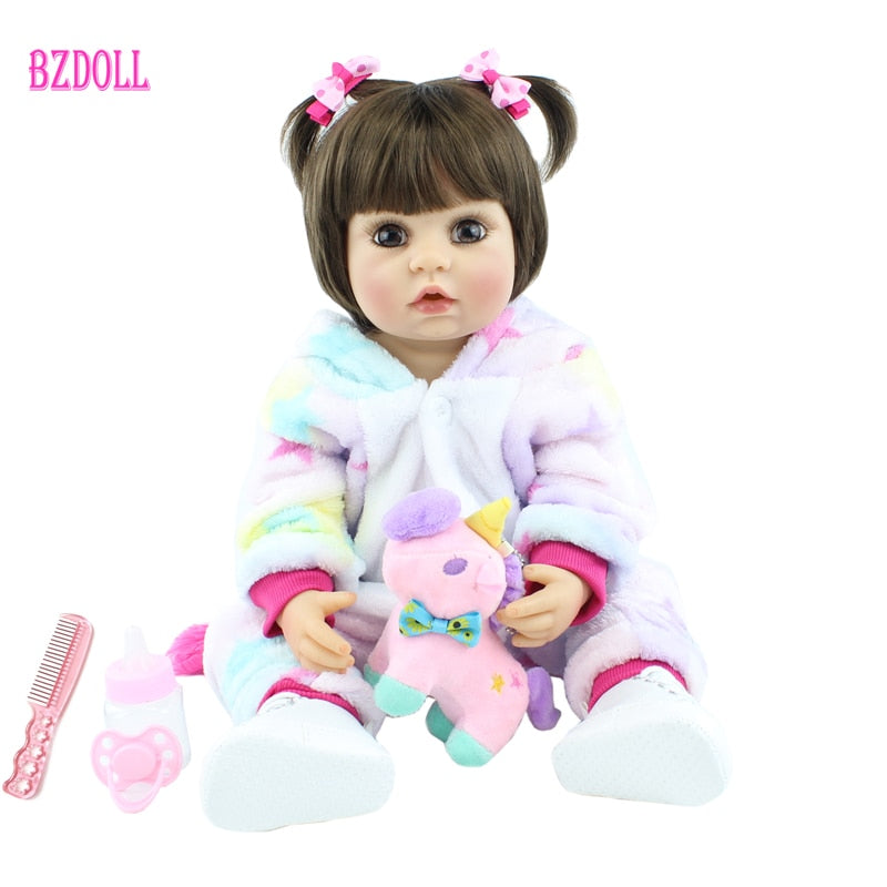 55cm Full Silicone Body Reborn Baby Doll Toy 22 inch Newborn Princess Babies Toddler Bebe Boneca Bathe Toy Child Birthday Gift