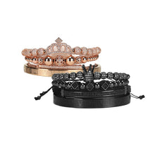 Load image into Gallery viewer, Luxury King Queen Crown Men Women Couple Lover Bracelet Stainless steel bangle CZ beads bracelets bangles for Men Women Jewelry

