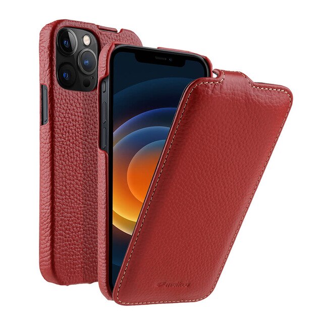 Genuine Leather Flip Case For iPhone 12 Pro Max 12Pro mini 11 Business Luxury Vertical Open Real Cow Phone Cases Bag Cover