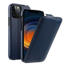 Load image into Gallery viewer, Genuine Leather Flip Case For iPhone 12 Pro Max 12Pro mini 11 Business Luxury Vertical Open Real Cow Phone Cases Bag Cover

