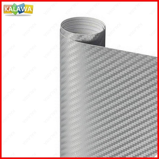Multiple Size 3D Carbon Fiber Vinyl Wrap Roll Film Car Sticker Decal Motorcycle Automobile Styling Black White Silver Tube