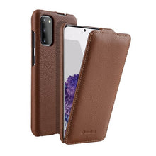 Load image into Gallery viewer, Vertical Open Genuine Leather Flip Phone Case for Samsung Galaxy S20 Ultra S20 S10 9 Note20 Ultra 10 Plus Cow Business Bag Cover
