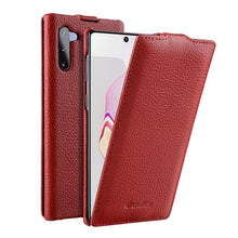 Load image into Gallery viewer, Vertical Open Genuine Leather Flip Phone Case for Samsung Galaxy S20 Ultra S20 S10 9 Note20 Ultra 10 Plus Cow Business Bag Cover
