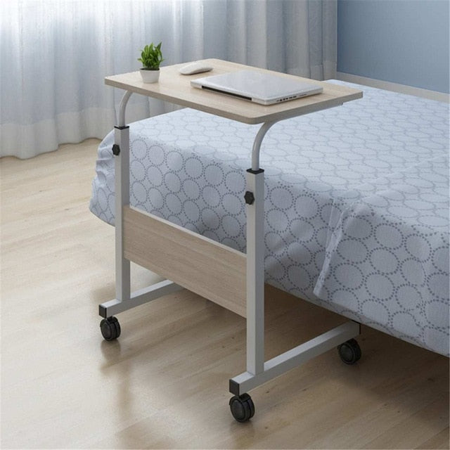 Bedside Lifting Computer Laptop Table Movable Height Adjustable Wood+Steel Frame Modern Simple Laptop Table Stand Desk